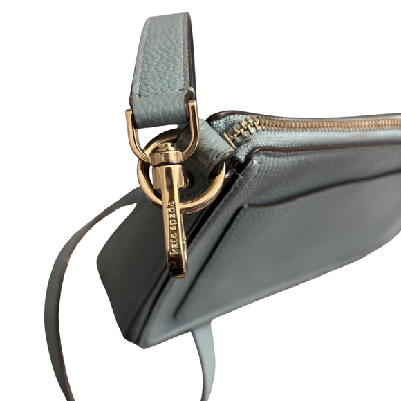 Kate Spade Bradley Medium Crossbody – Powder Blue Pebbled Leather, Two Straps - Picture 4 of 6